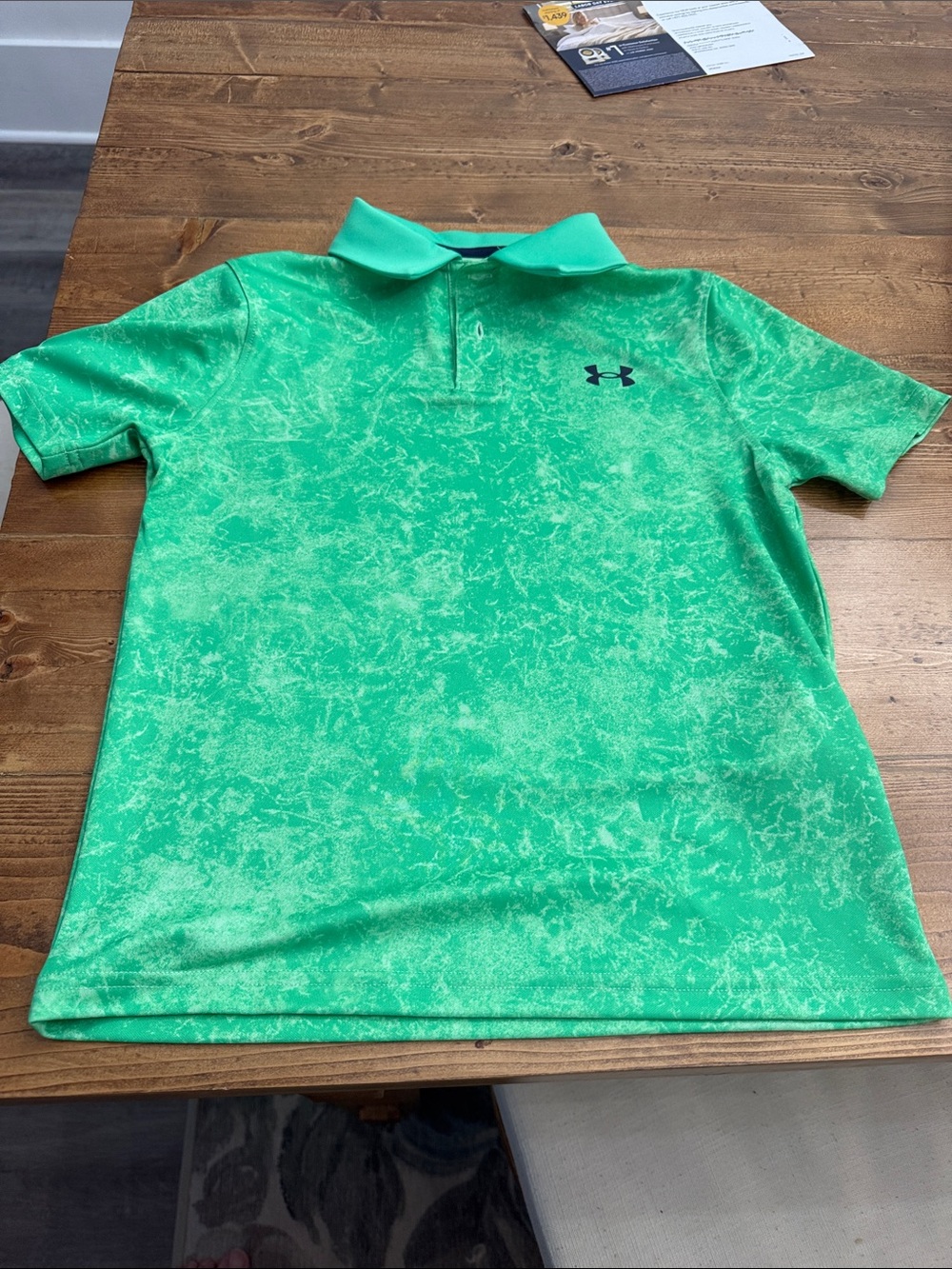 Under Armour Green Marbled Boys' Polo